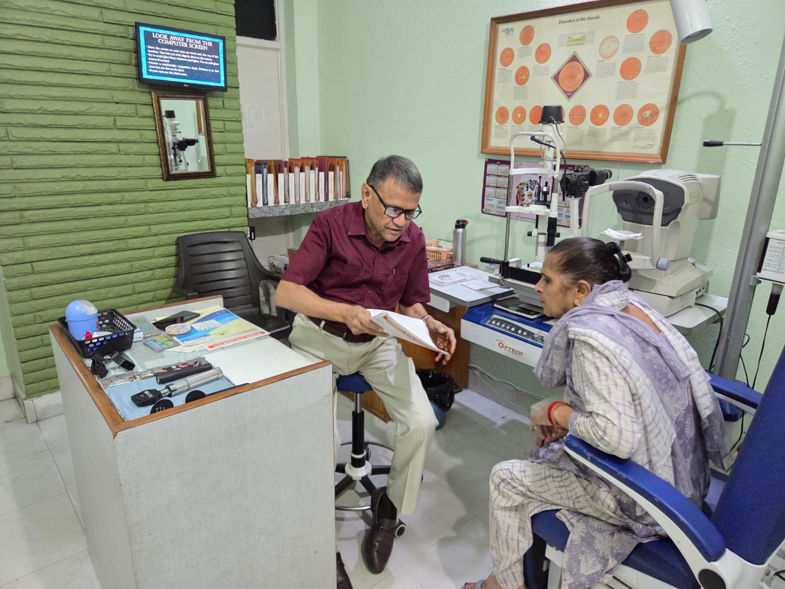 Dr S L Bansal with patient